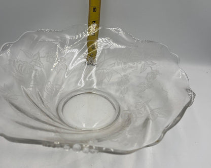 Heisey Waverly Rose Pattern #1515 Mid Century Modern Console Bowl