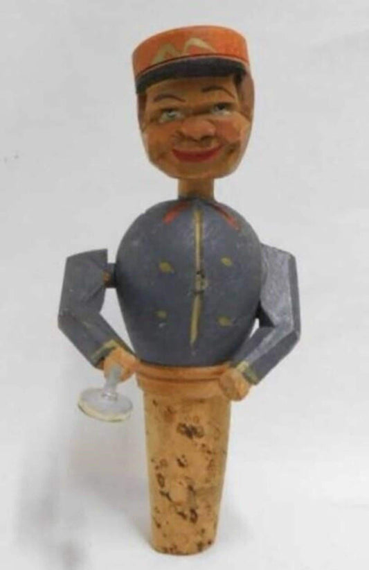 Wooden Wine Stopper: Italian Handcrafted Design (Vintage, 5")