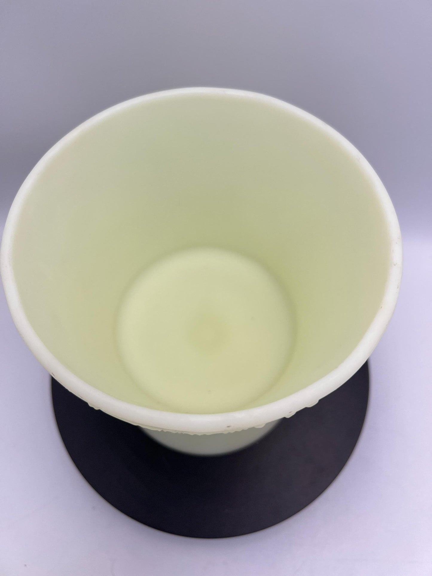 Fenton Uranium Custard Glass GLOWS - Water Lily Basket or Wild Strawberry Container - Your Choice