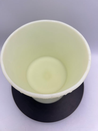 Fenton Uranium Custard Glass GLOWS - Water Lily Basket or Wild Strawberry Container - Your Choice