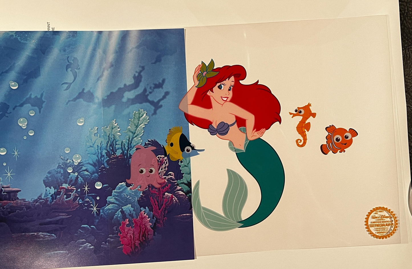 Disney The Little Mermaid Ariel & Friends Sericel | Limited Edition Serigraph 1989 | Walt Disney Company Animation Art