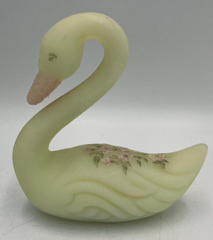 Fenton Custard Glass Animals - Bear - Swan - Butterfly Ring Holder - Glow in Dark