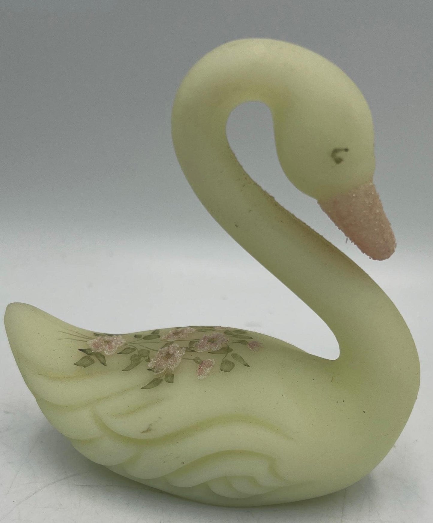Fenton Custard Glass Animals - Bear - Swan - Butterfly Ring Holder - Glow in Dark