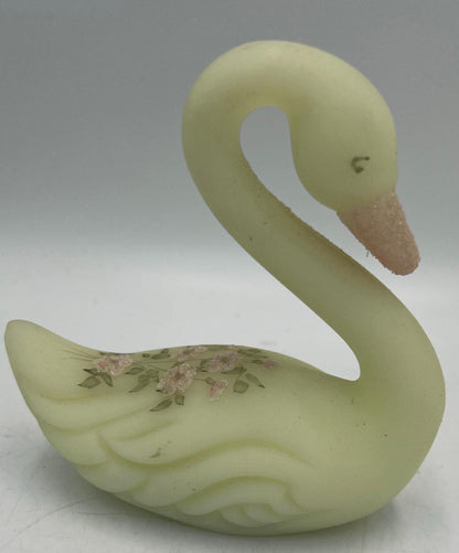 Fenton Custard Glass Animals - Bear - Swan - Butterfly Ring Holder - Glow in Dark