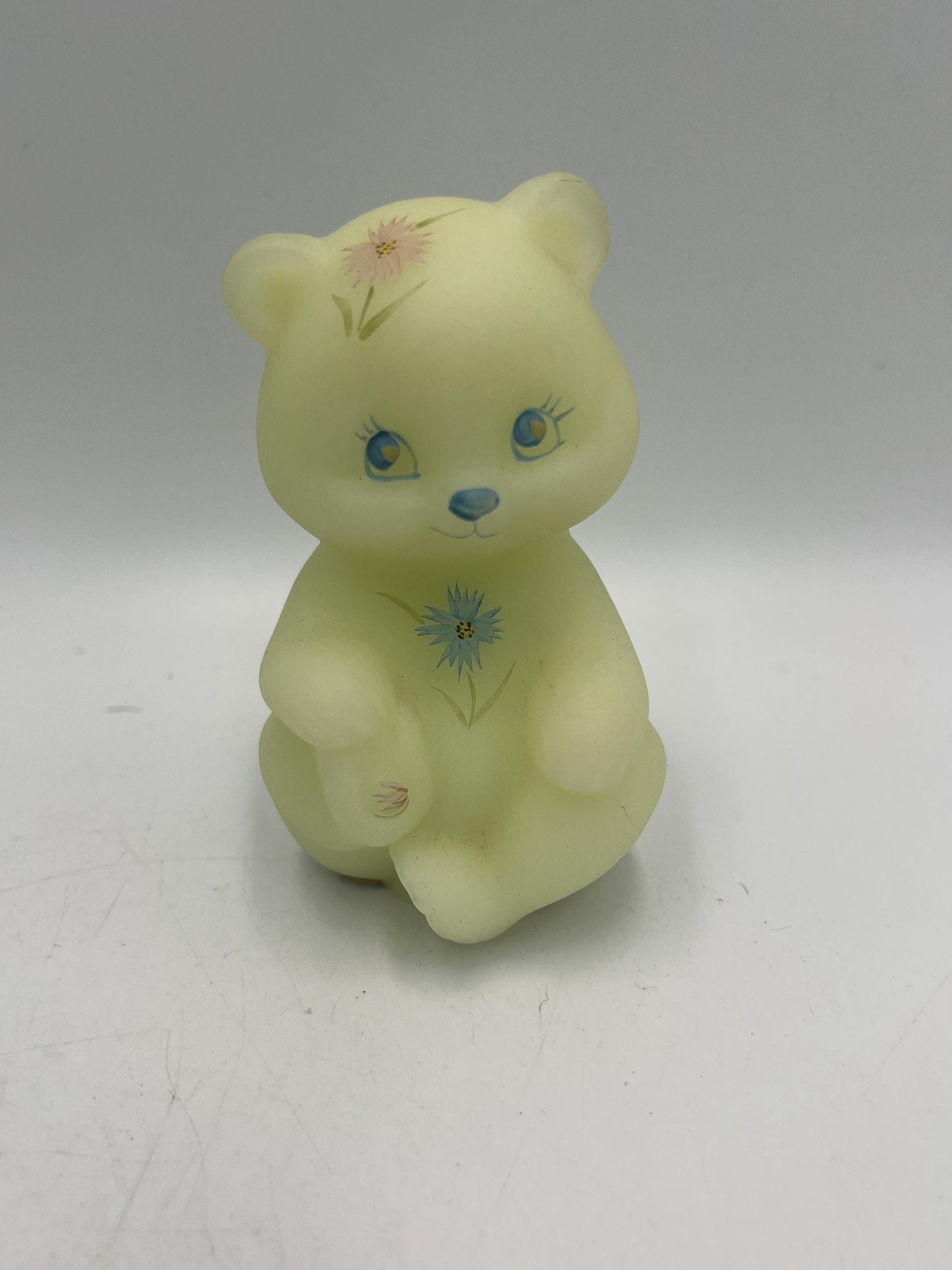 Fenton Custard Glass Animals - Bear - Swan - Butterfly Ring Holder - Glow in Dark