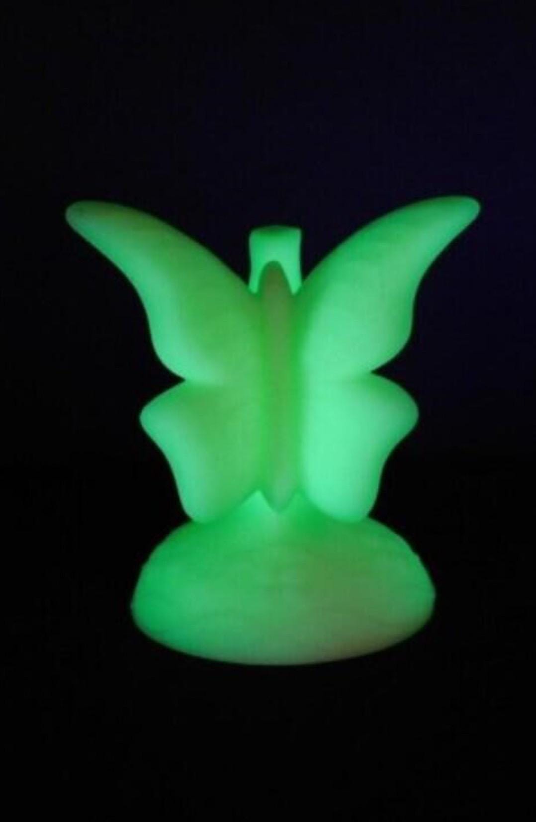 Fenton Custard Glass Animals - Bear - Swan - Butterfly Ring Holder - Glow in Dark