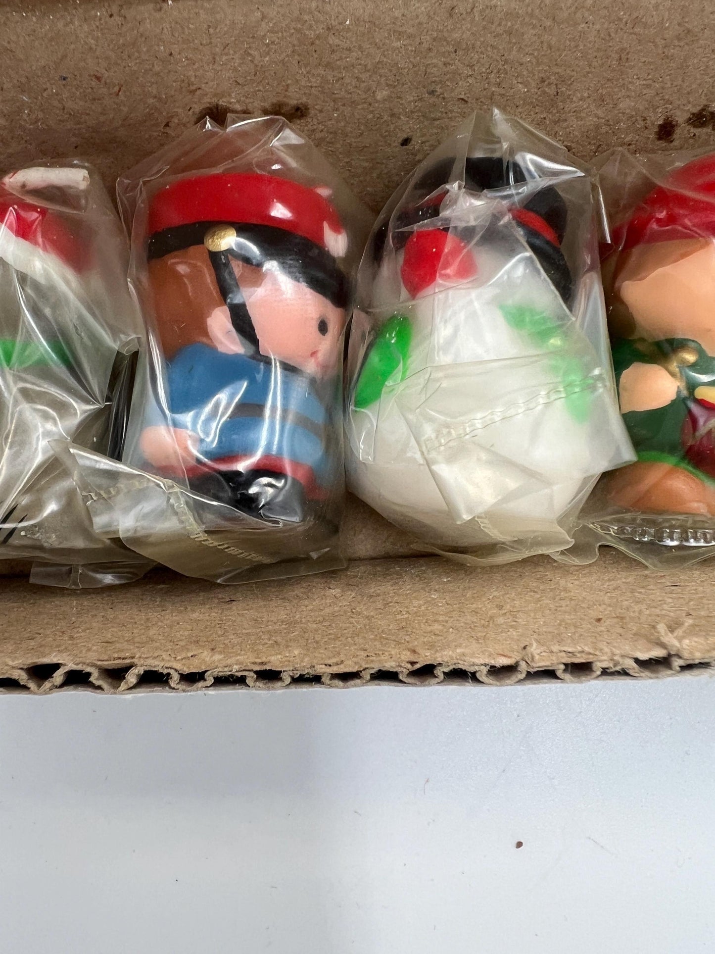 Lot Of 8 Vintage Current Christmas Mini Candles Tree Santa Snowman