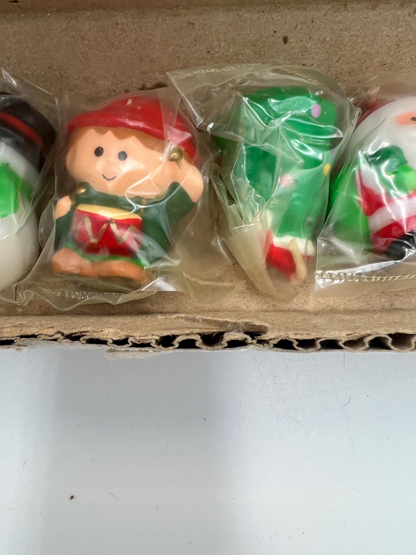 Lot Of 8 Vintage Current Christmas Mini Candles Tree Santa Snowman