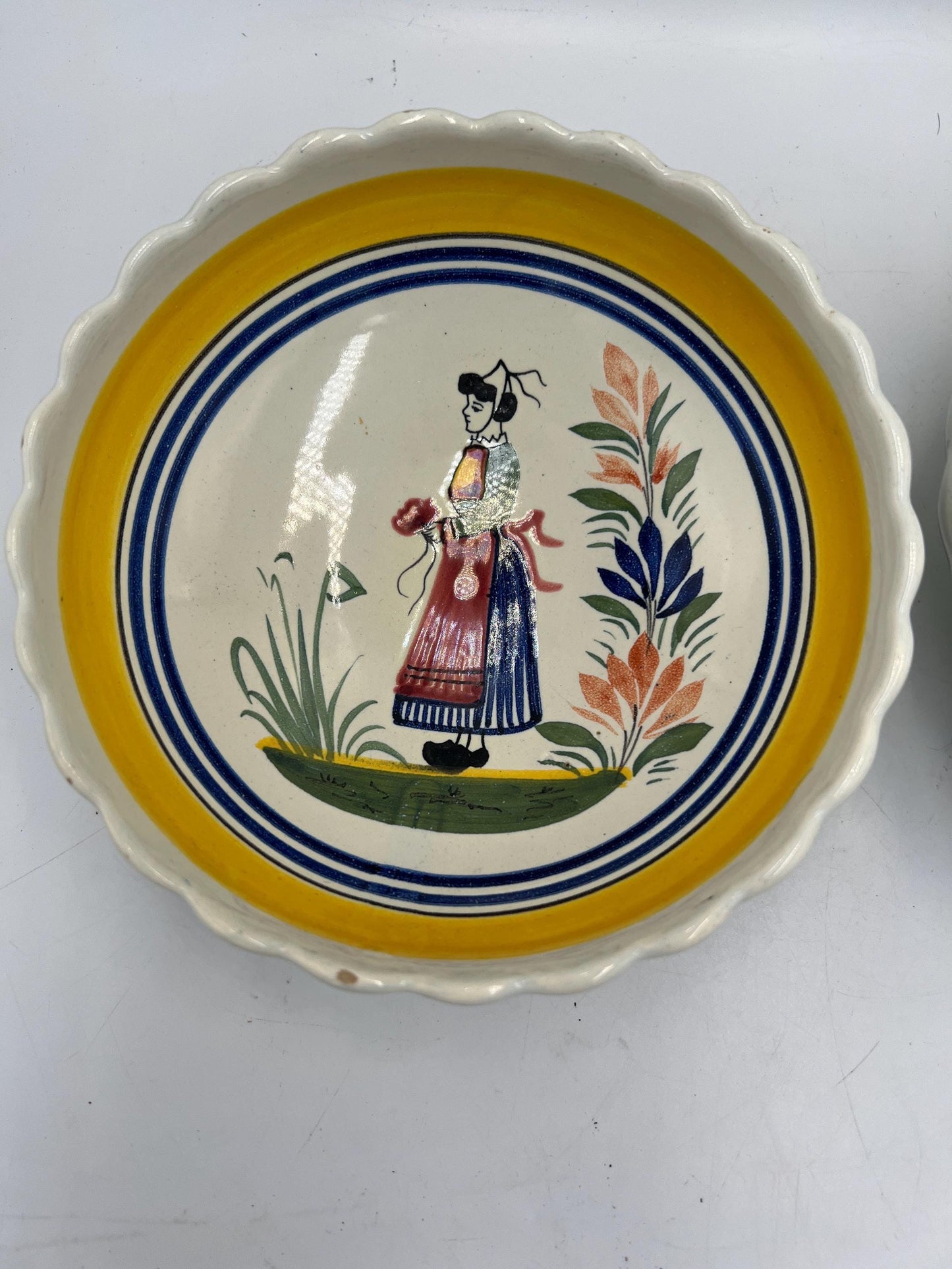 Quimper Faience Set 27 pcs plus Misc items - Bowls - Containers - Plates - Creamer - Sugar