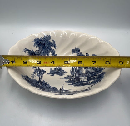 Pair of Vintage "The Old Mill" rimmed soup bowl by Johnson Brothers