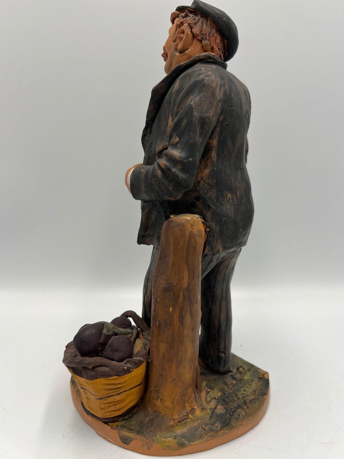 Terracotta Sculpture: Italian Folk Art Man - Signed by Mario Scarlatella