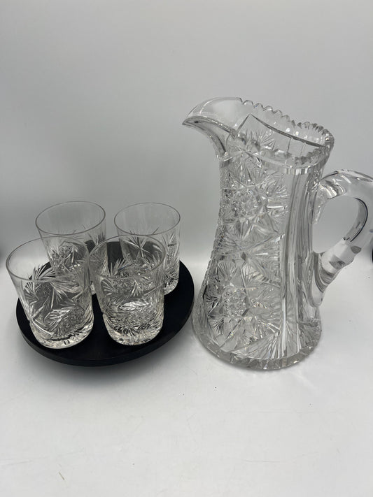 Antique American Brilliant Period (ABP) Cut Glass Pitcher