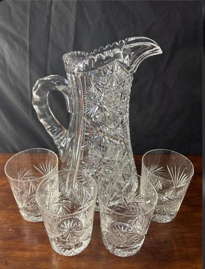 Antique American Brilliant Period (ABP) Cut Glass Pitcher