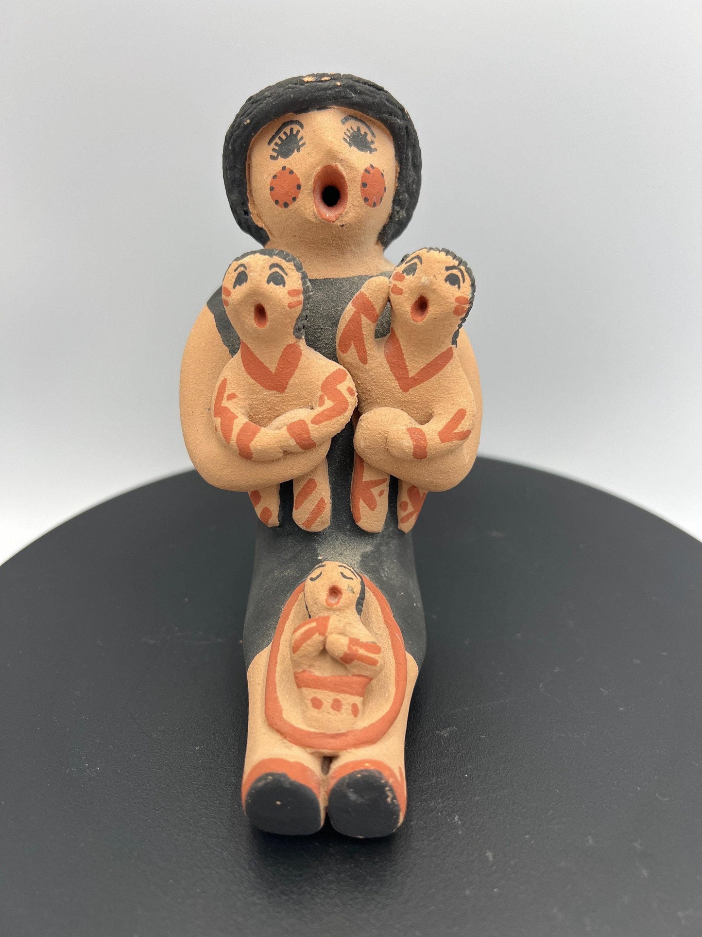 Hand-Painted Jemez Figurines: Corn Maiden & Children - Signed Pottery