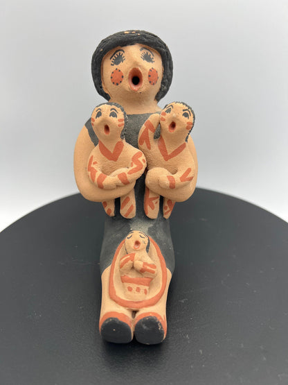 Hand-Painted Jemez Figurines: Corn Maiden & Children - Signed Pottery
