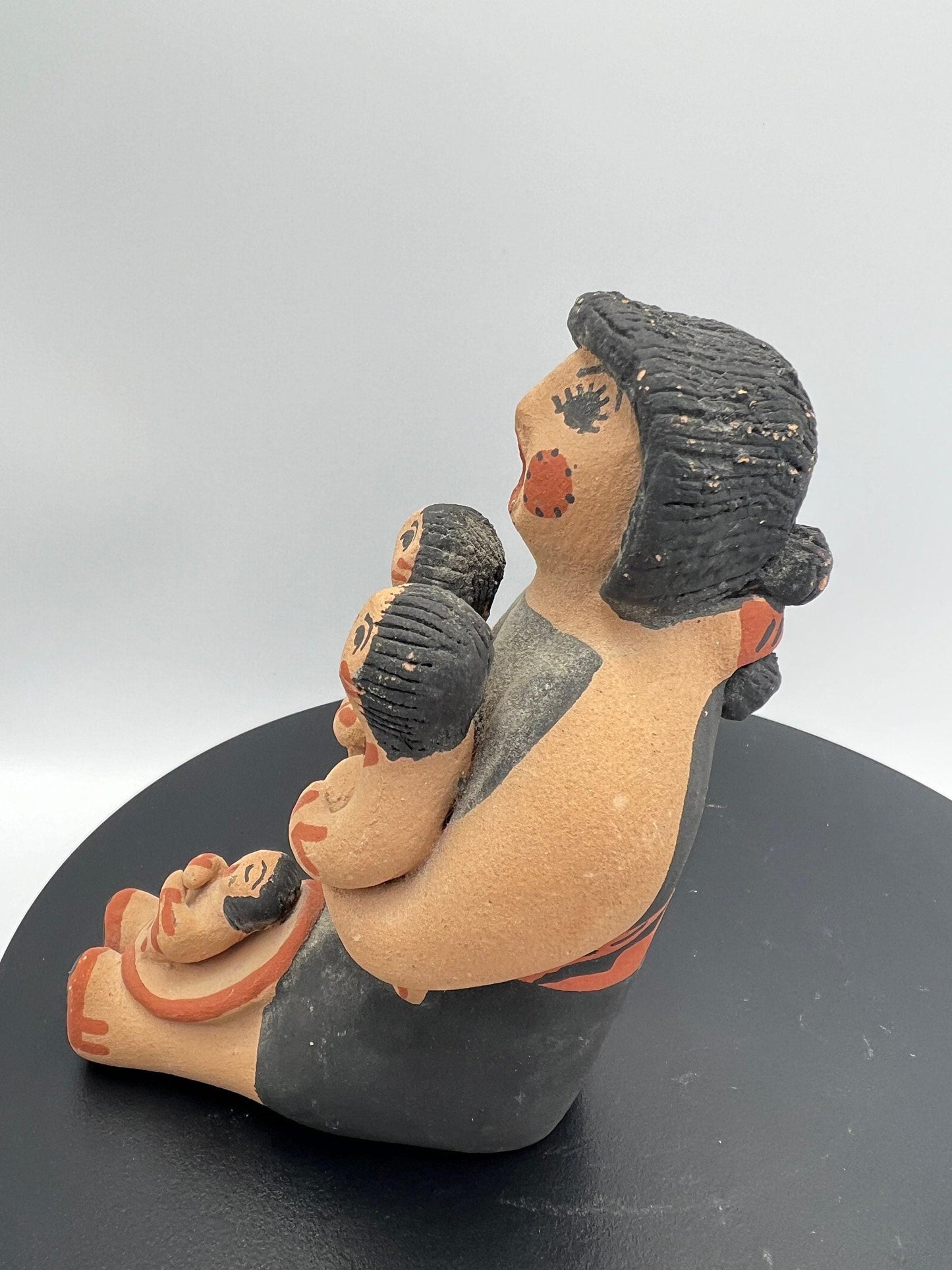 Hand-Painted Jemez Figurines: Corn Maiden & Children - Signed Pottery