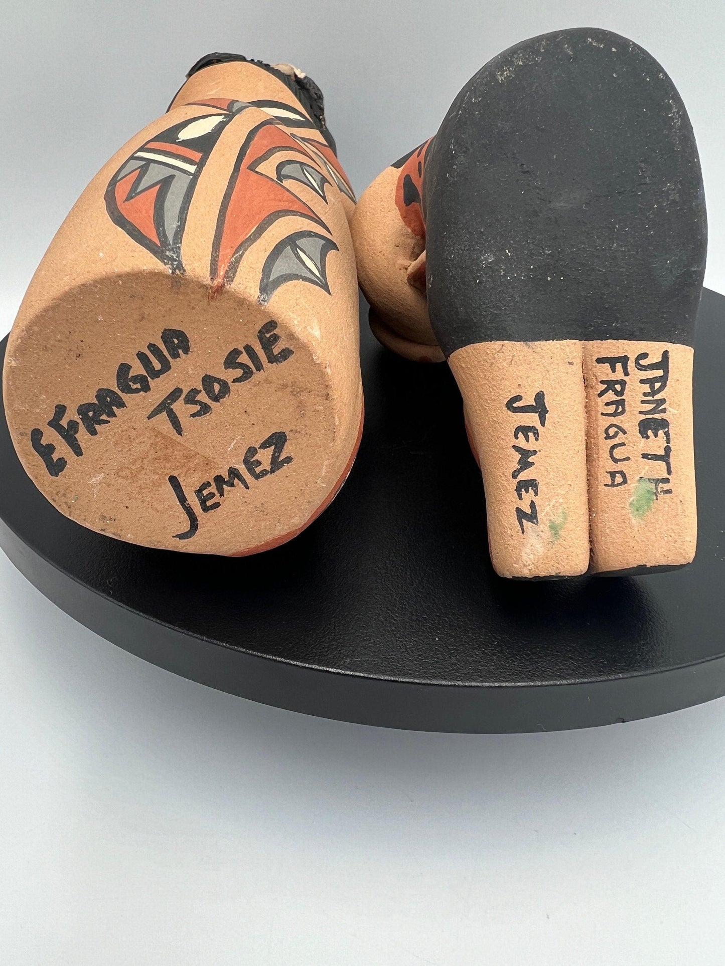 Hand-Painted Jemez Figurines: Corn Maiden & Children - Signed Pottery