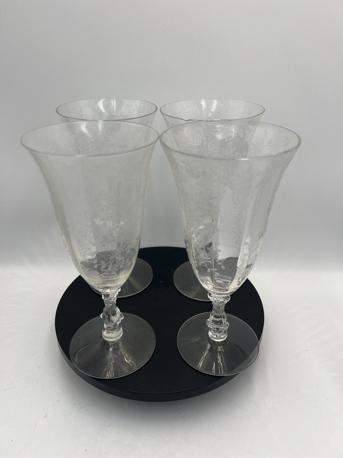 Cambridge Rose Point Glasses and Plate Set Serving Set, 20 pcs