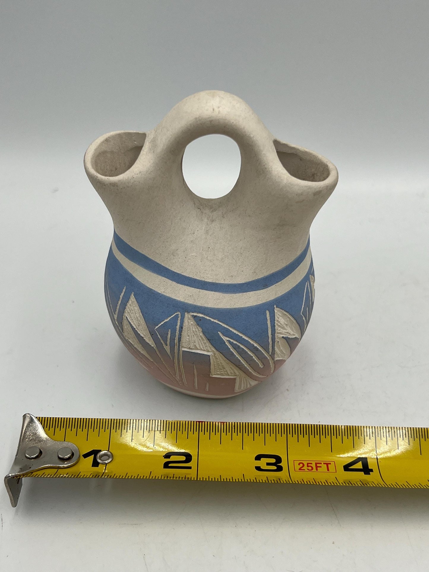 Ute Mountain Wedding Vase: Signed Padilla Pottery, Pastel Colors