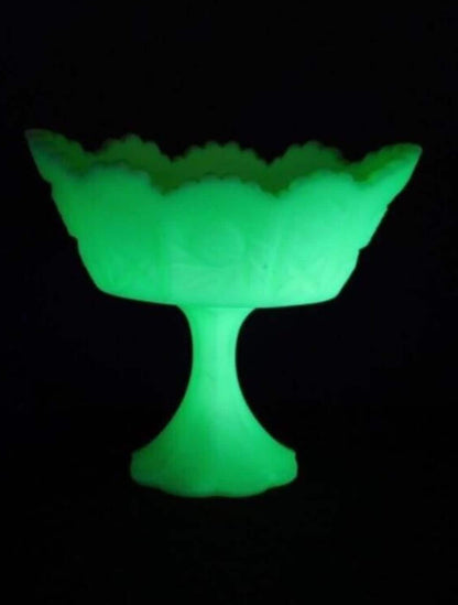 Fenton Custard Glass Compotes - Bowls - Unique- GLOW