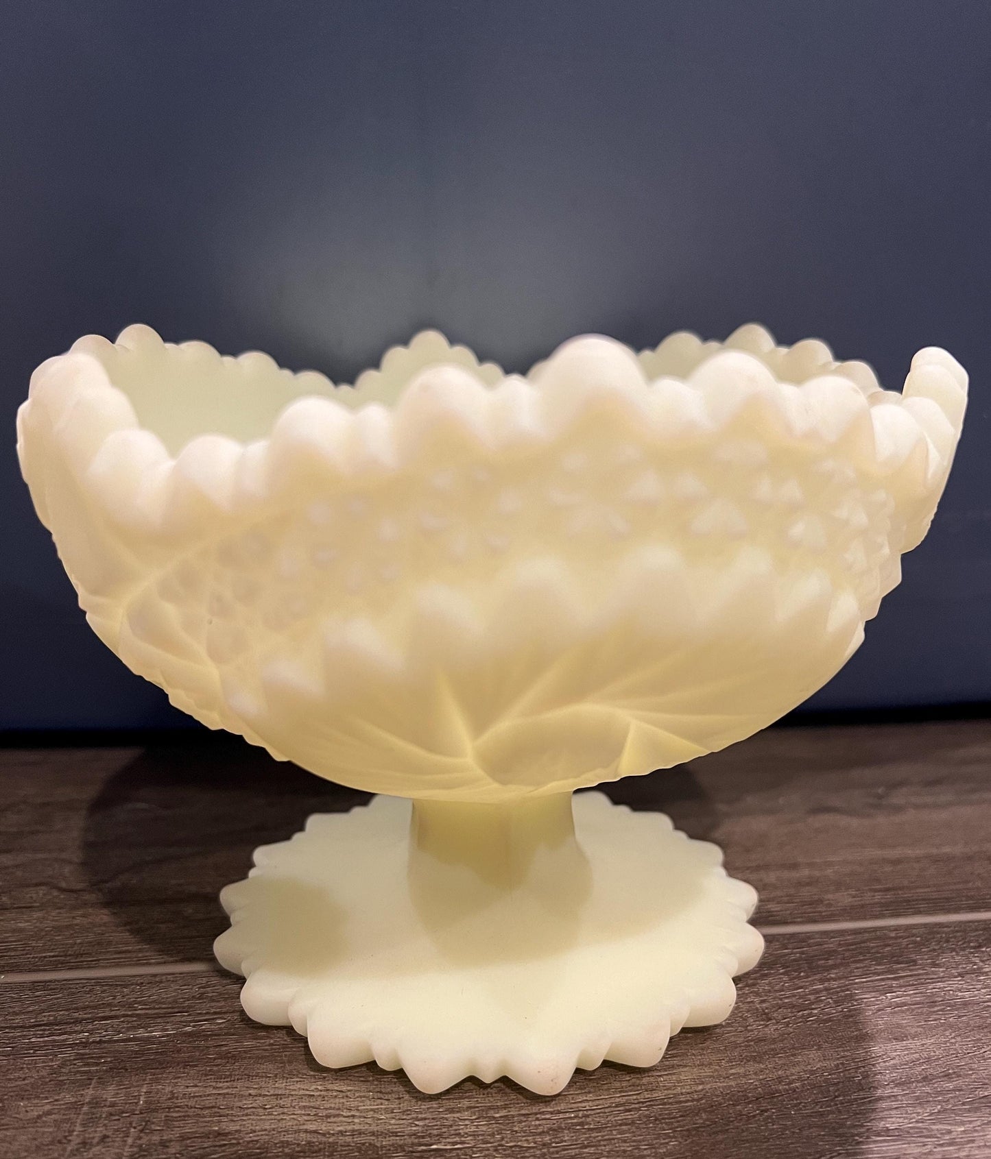 Fenton Custard Glass Compotes - Bowls - Unique- GLOW