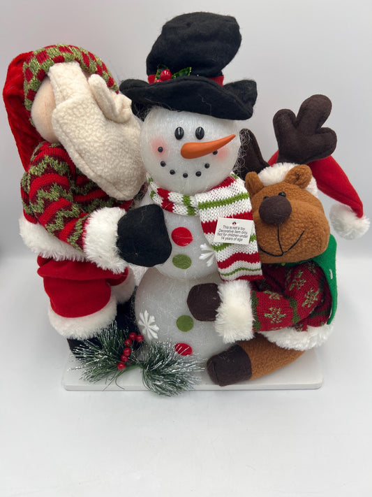 Santa, Reindeer, and Snowman Trio