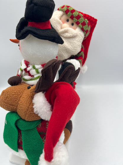 Santa, Reindeer, and Snowman Trio
