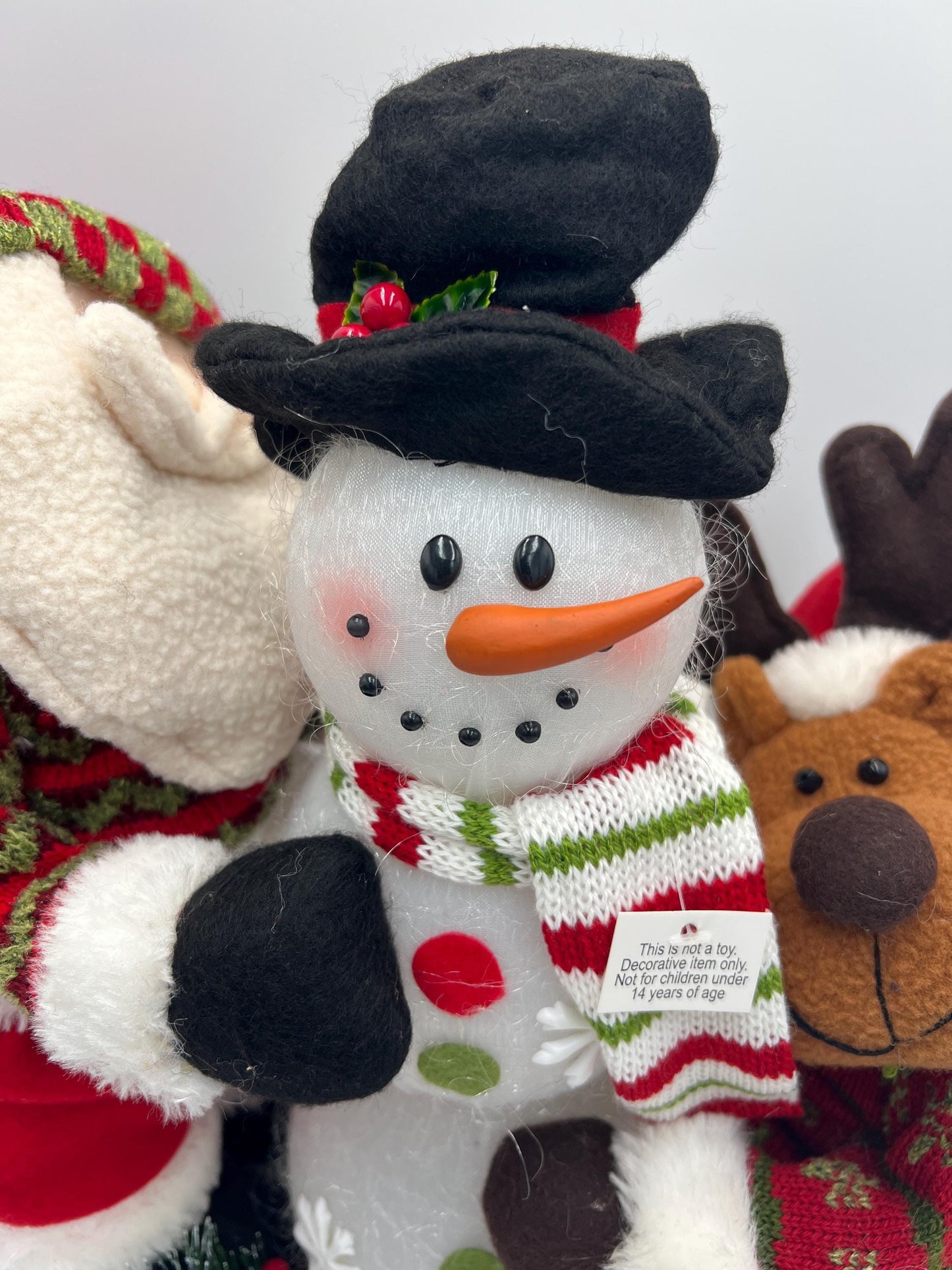 Santa, Reindeer, and Snowman Trio