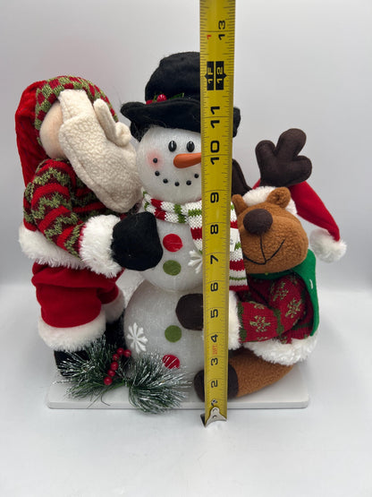 Santa, Reindeer, and Snowman Trio