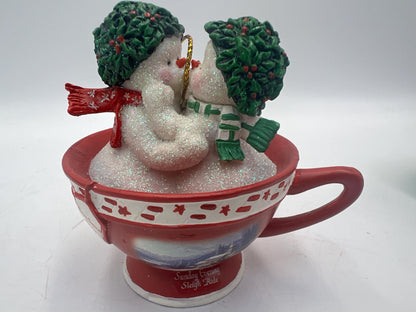 Thomas Kinkade Ornaments "Sweet Teas" Sets Snowmen in Teacups