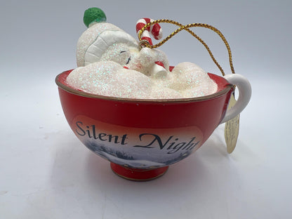 Thomas Kinkade Ornaments "Sweet Teas" Sets Snowmen in Teacups