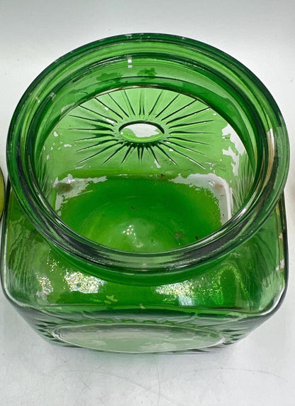 Vintage Glass - Green Glass - Amber Glass -  FTD Green Goblet - 1970s Elegance