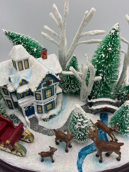 Thomas Kinkade Illuminated Musical Table Topper A Winter