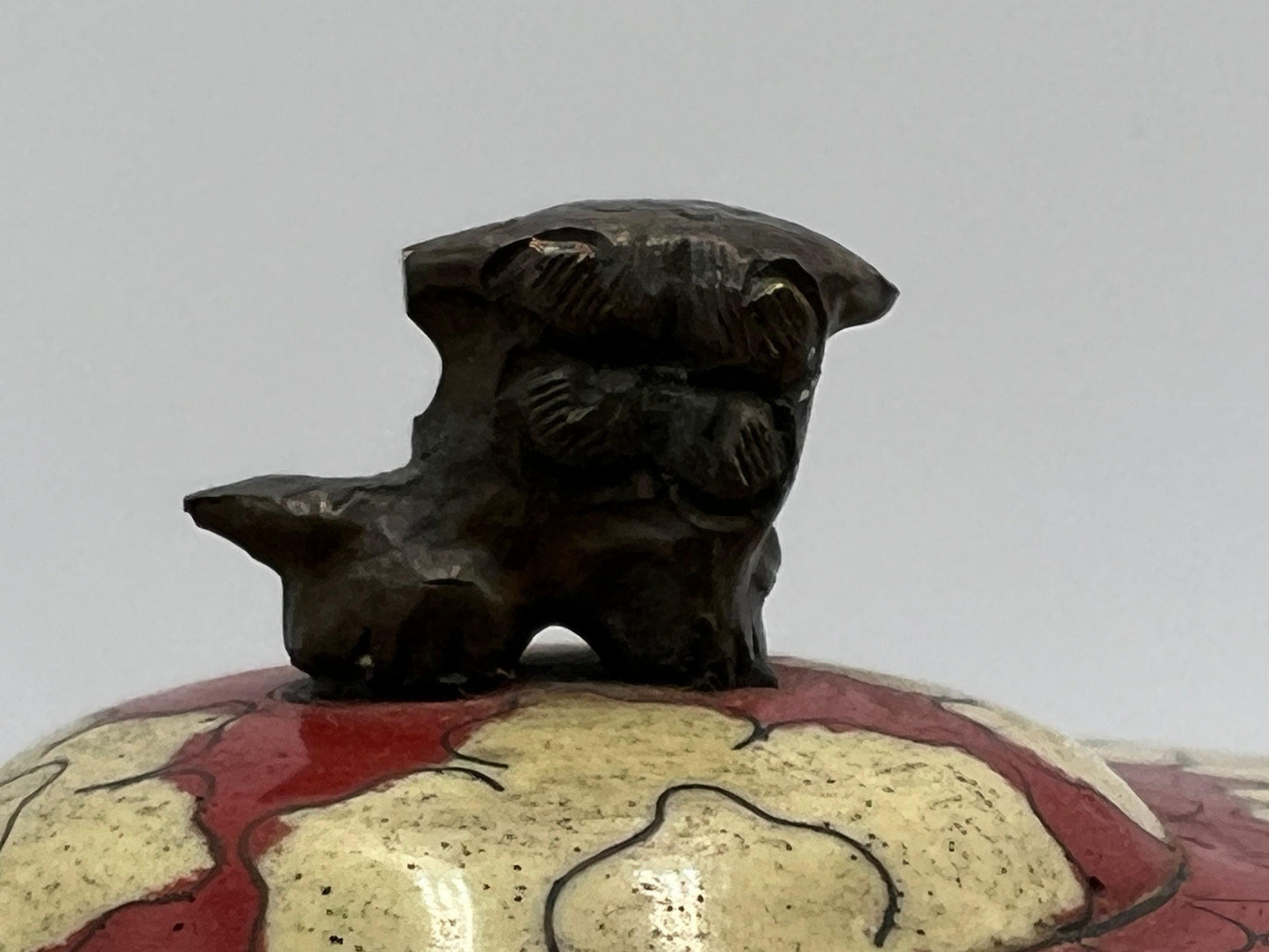 Foo Dog Jewelry Box - Small Ceramic Trinket Holder