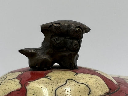 Foo Dog Jewelry Box - Small Ceramic Trinket Holder