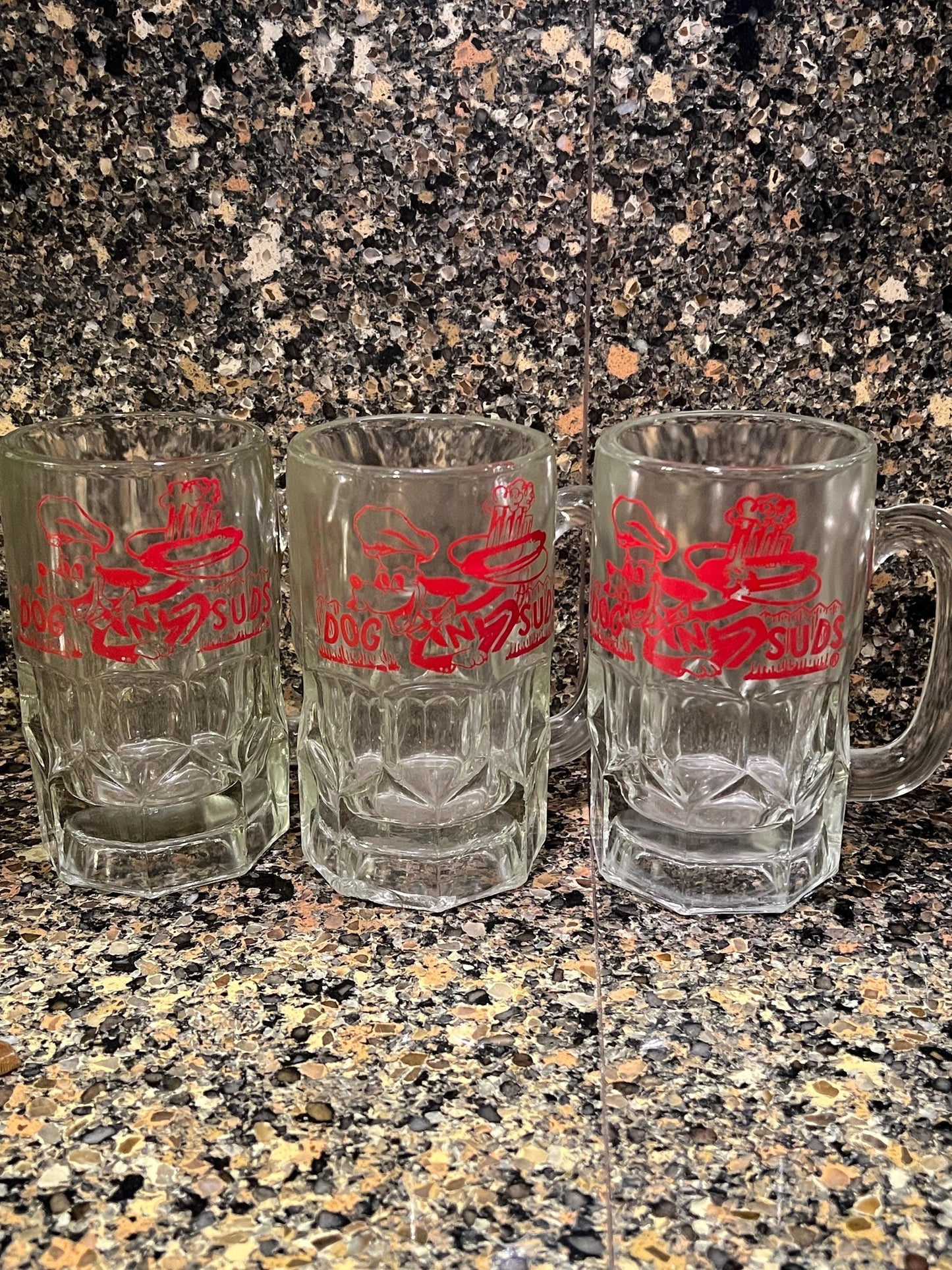Vintage Dog N Suds Root Beer Mug with All Red Graphics - You Choose Size and Quantity!