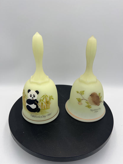 Fenton Mother's Day Bells Custard Glass GLOWS - Your Choice