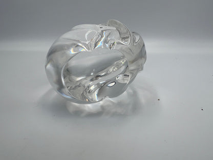 Rare Steuben Glass Elephant Hand Cooler - Signed Art Glass Paperweight