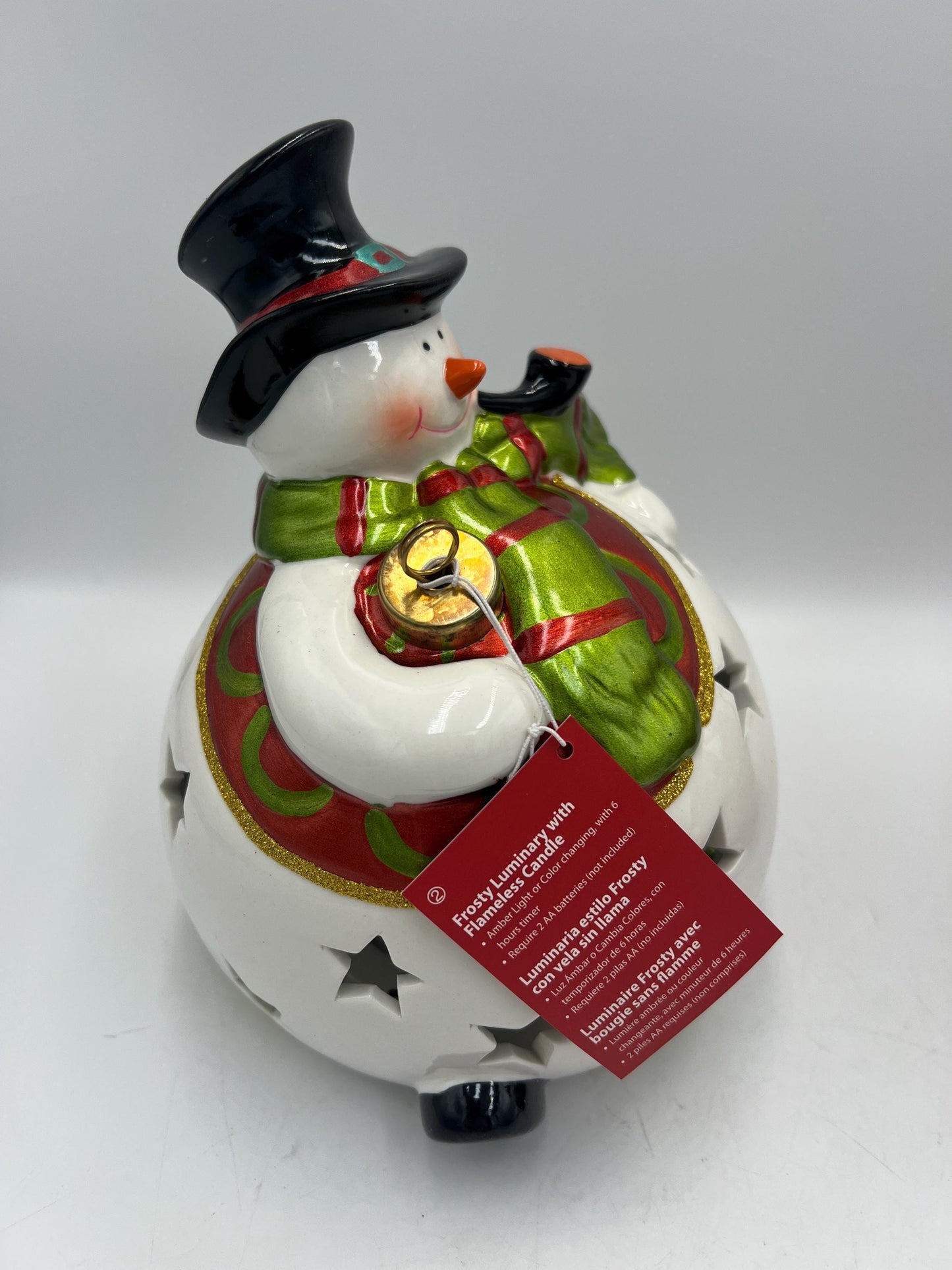 Frosty Snowman or Santa Luminary: Multicolor Flameless