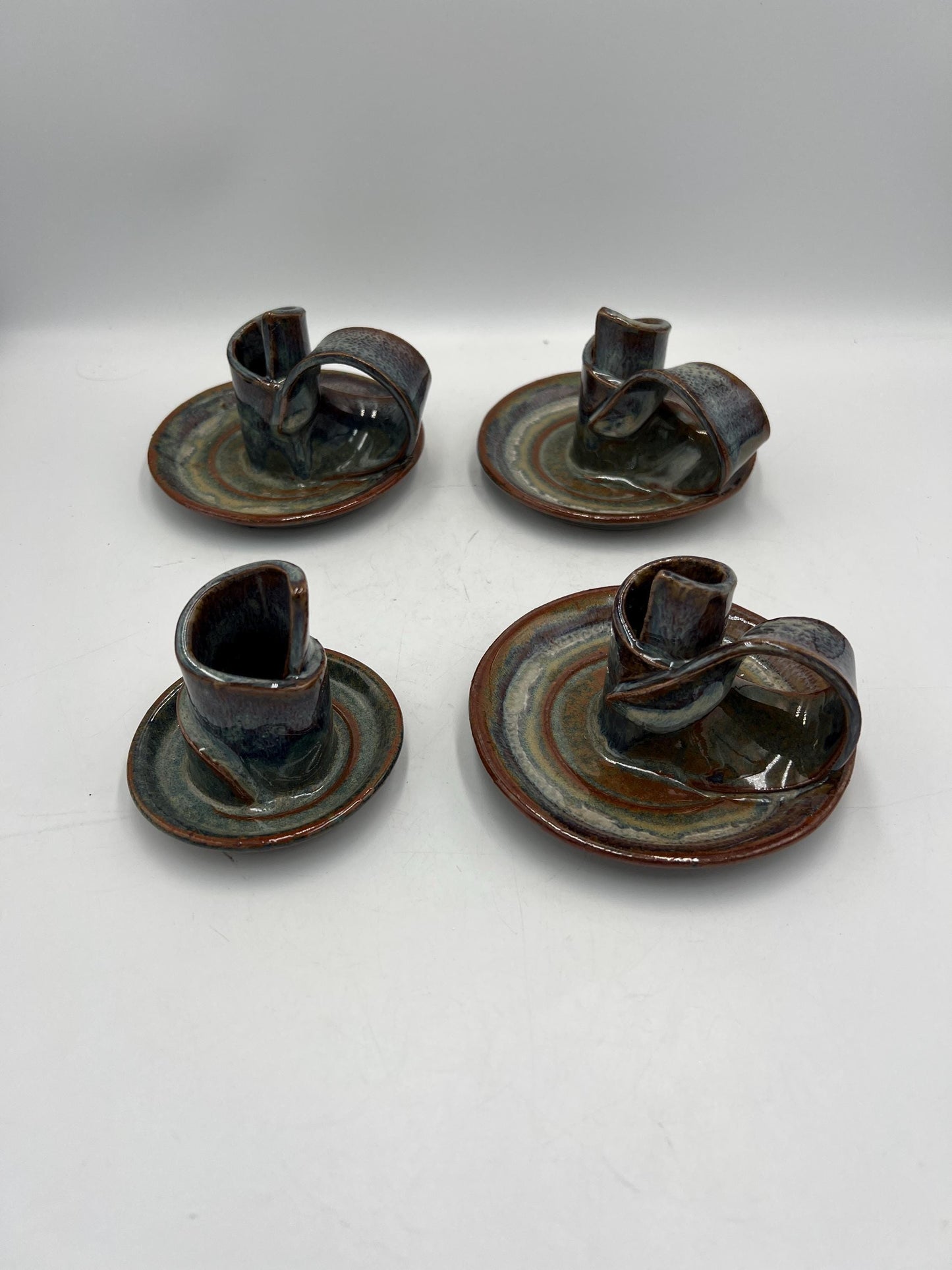 Ceramic Candlestick Holder Signed Art Pottery