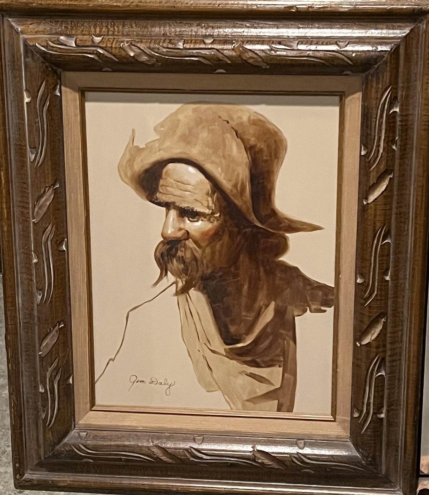 Framed Oil on Canvas, Original Painting by Jim Daly, "Portrait of