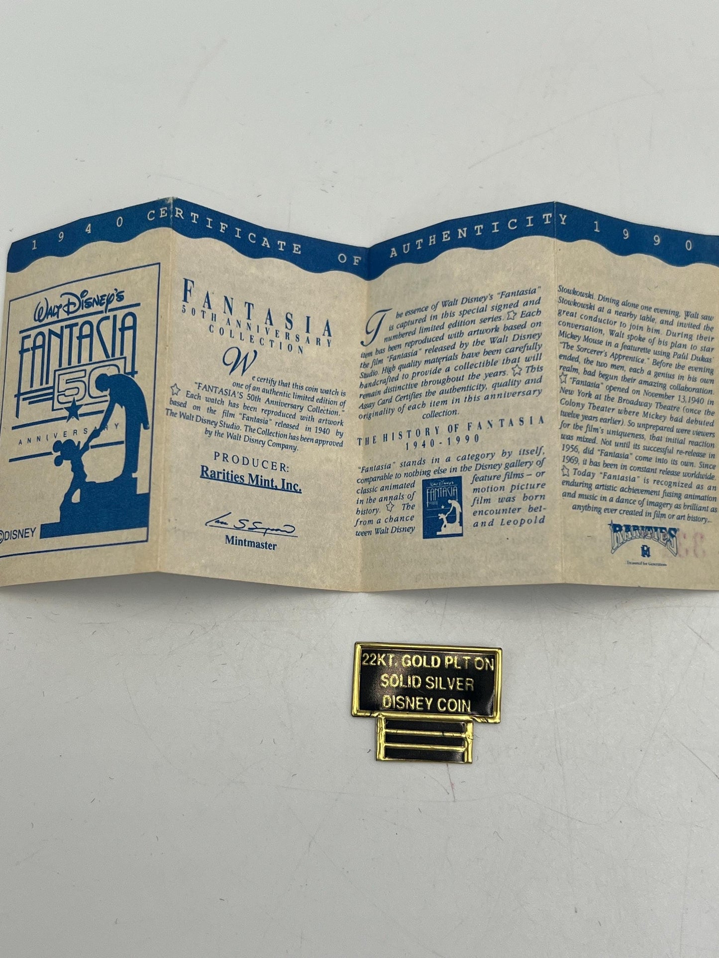 1990 Disney Fantasia 50th Anniversary Sourcerer's Apprentice Watch