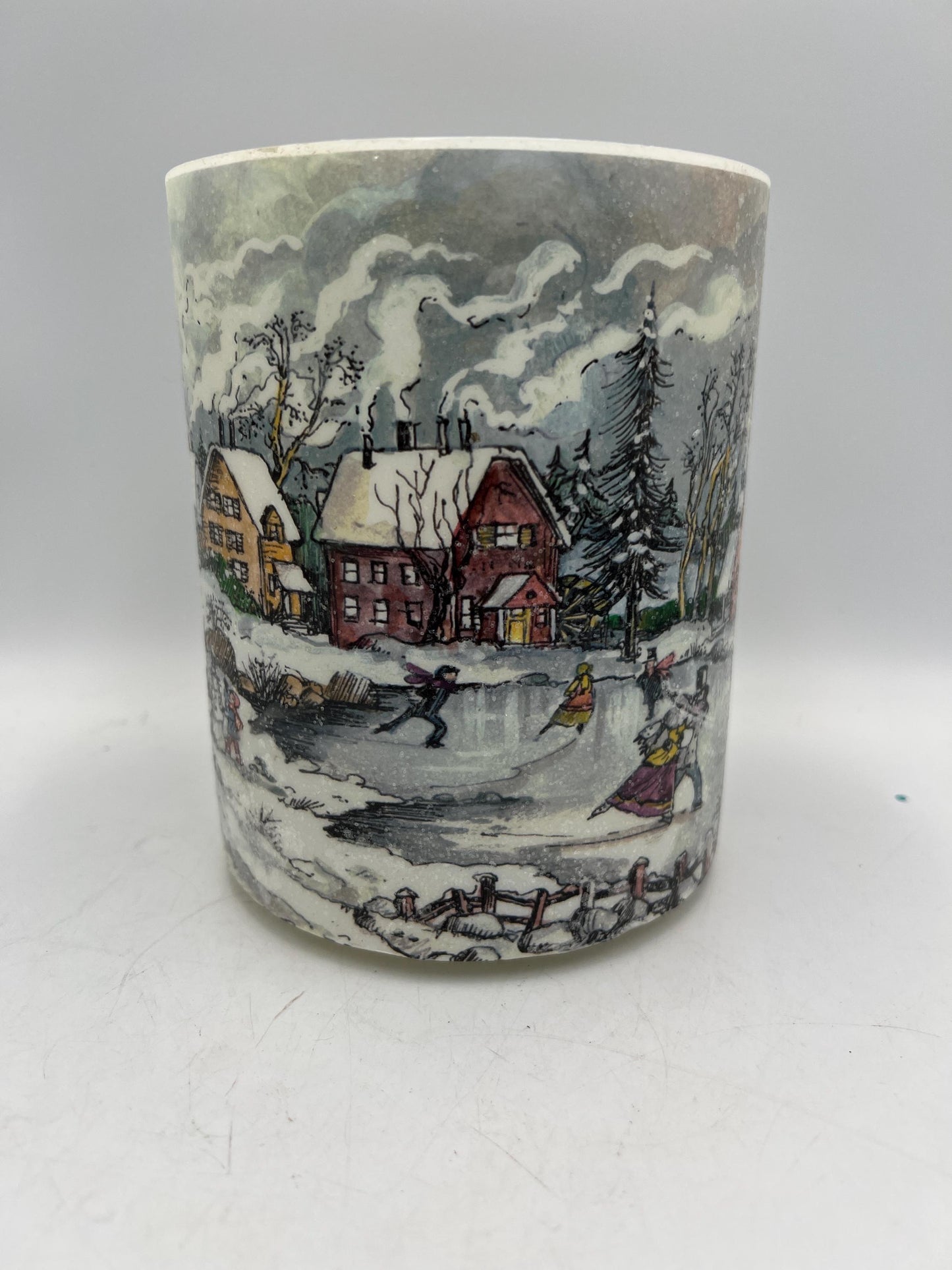 Vintage Flameless Candles Tree Santa Snowman Thomas Kinkade Inspired Musical Flameless Candle Centerpiece QVC exclusive RARE