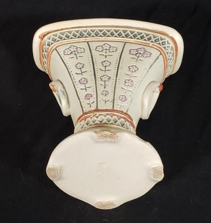 Vintage Weller Pottery Vase, Creamware Floral Handle (1920s Ceramic)