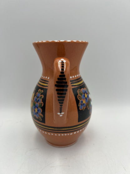 Vintage Folk Art Keralit Czech Peasant Hand-Painted Pottery