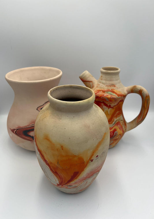 Handmade Nemadji Pottery Vase or Pitcher - 8" H Unique Home Decor - Vintage Style Clay Art - Perfect Gift for Collectors