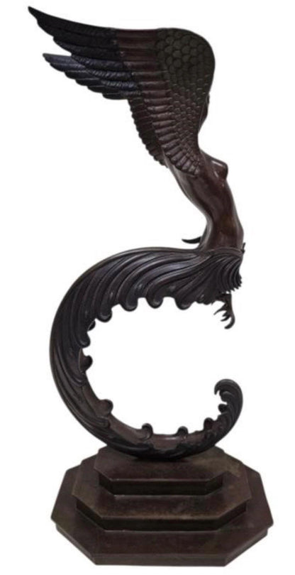 Vintage 1980 Erte Firebird Bronze Sculpture