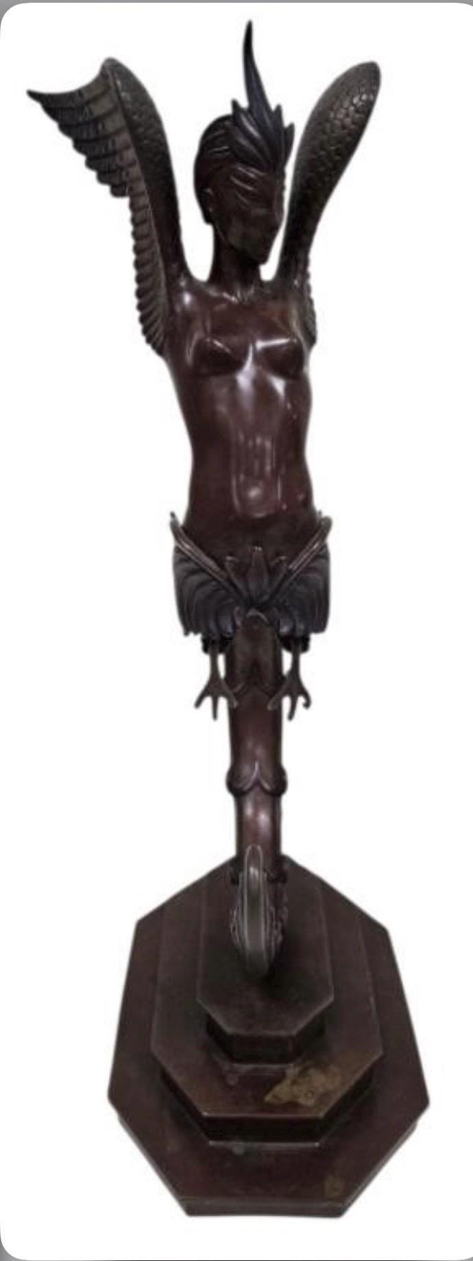 Vintage 1980 Erte Firebird Bronze Sculpture
