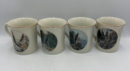 Lenox Eagle Conservation Collection 1994 Complete Mug Set of 4