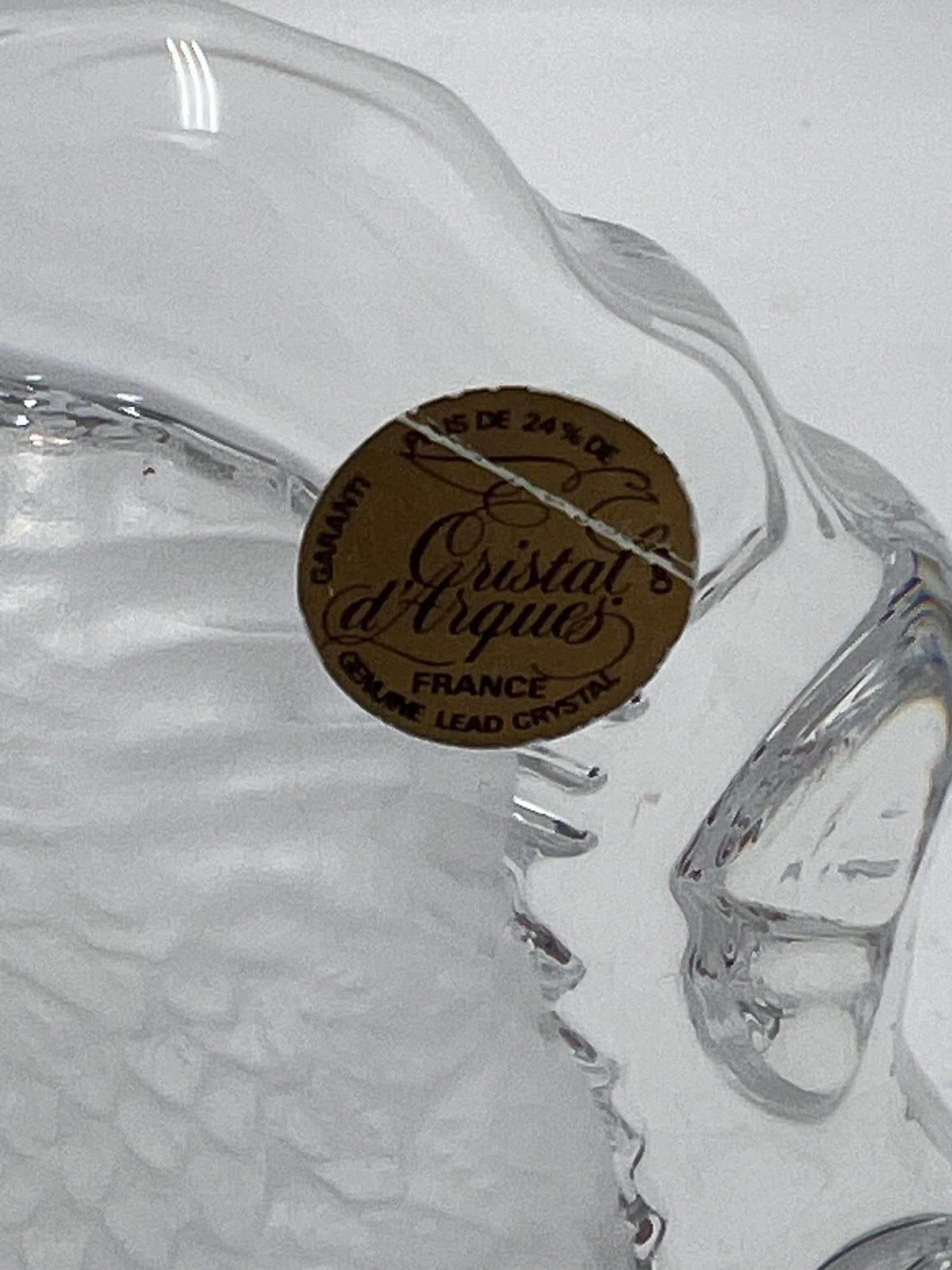 Cristal d'Arques Eagle Head Intaglio 24% Lead Crystal Clear Glass Figurine Made in France